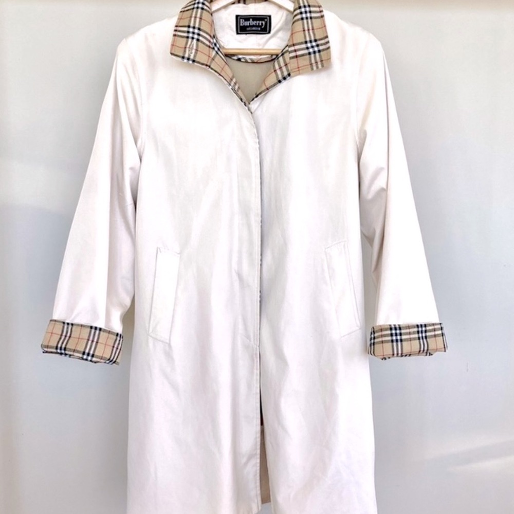 Burberry white trench coat